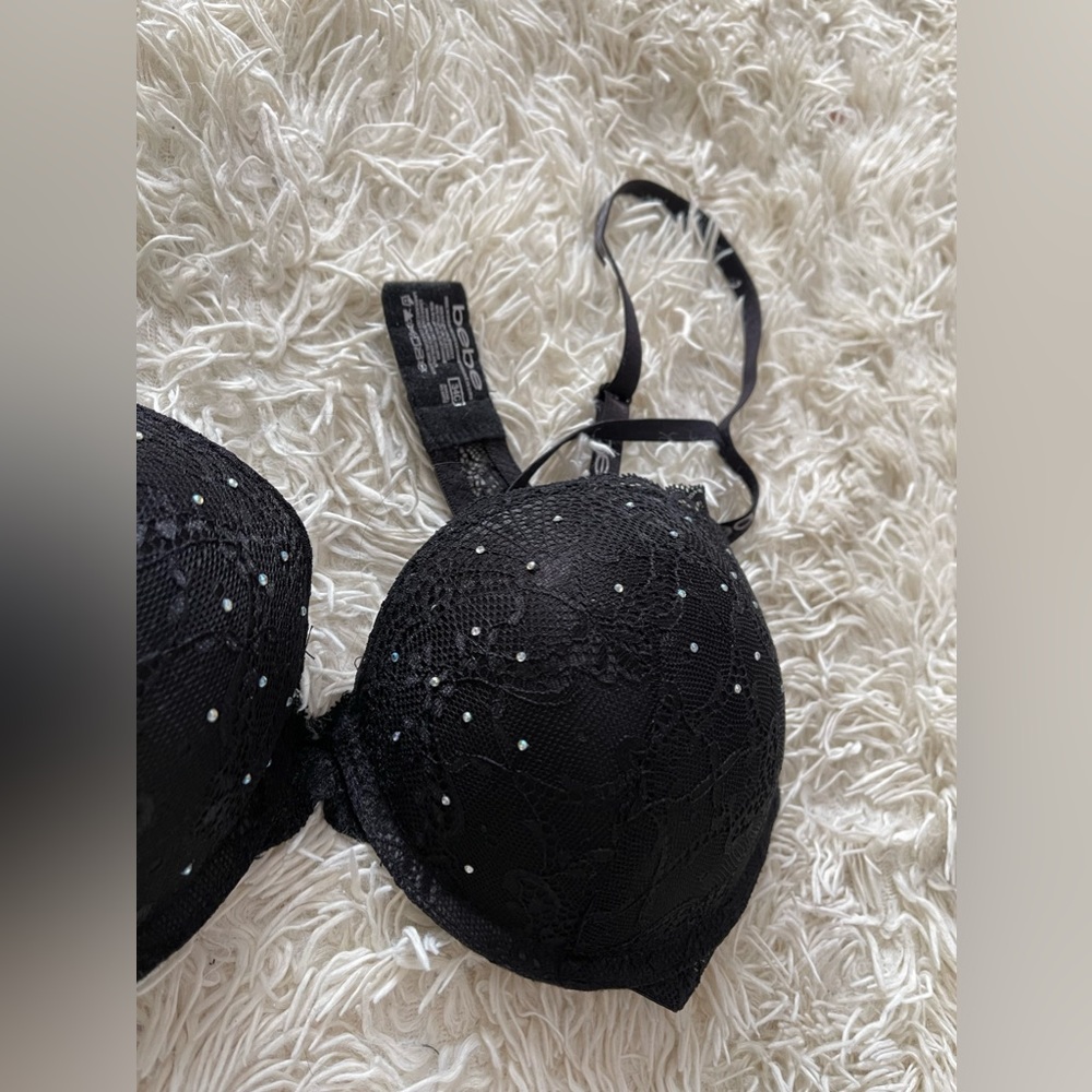 • Bebe Lace Rhinestone Bra - Picture 7 of 9
